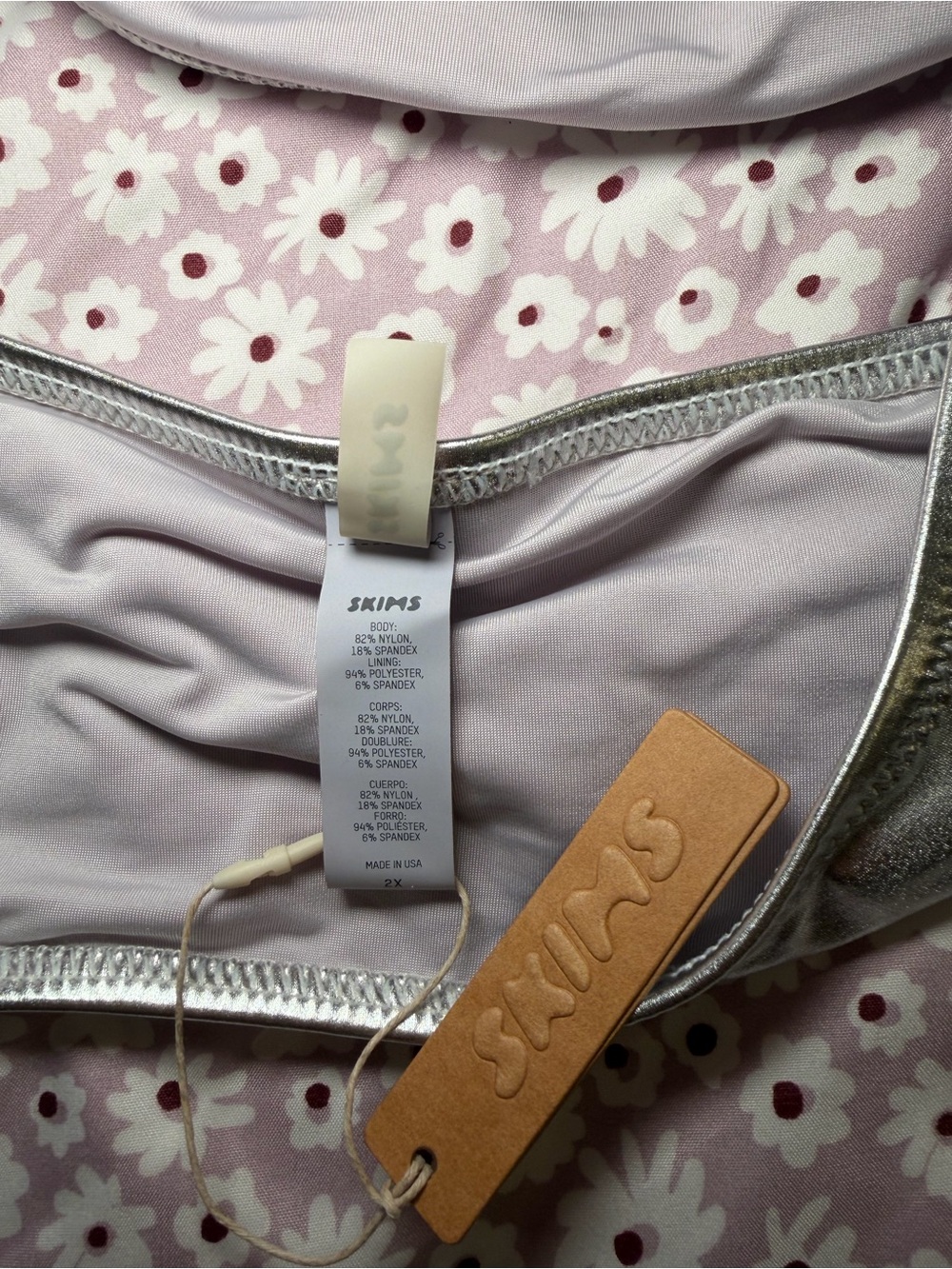 SKIMS Size 2X Nickel Silver Swim Bandeau Bikini Top Women’s SSW-BND-0025 NWT - Picture 11 of 11